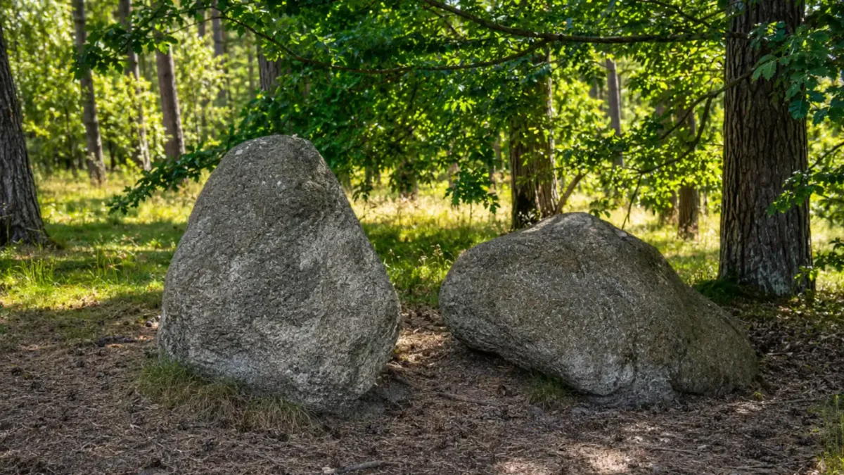 Groby Olbrzymów w Poddąbiu – dwa tajemnicze głazy w nadmorskim lesie