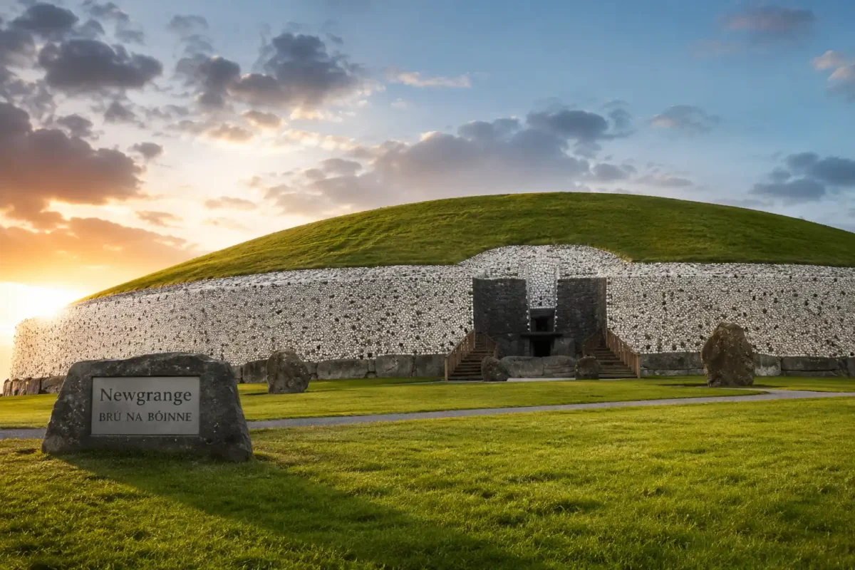 Prehistoryczny grobowiec Newgrange w kompleksie Brú na Bóinne w Irlandii